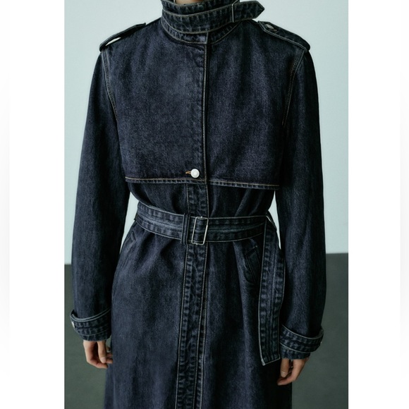 ZARA TRF DENIM TRENCH - Picture 3 of 5